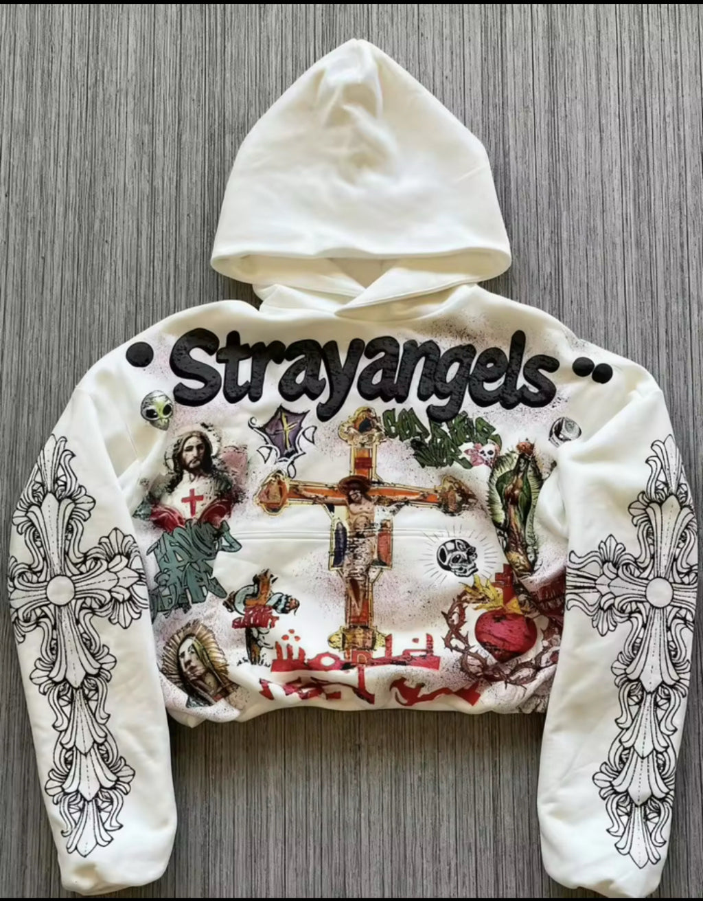 STRAYANGELS CROPPED HOODIE