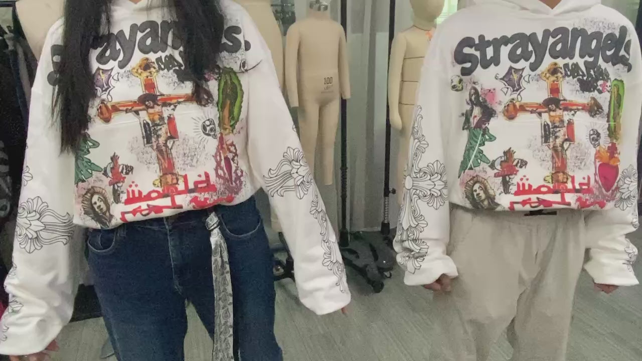 STRAYANGELS CROPPED HOODIE